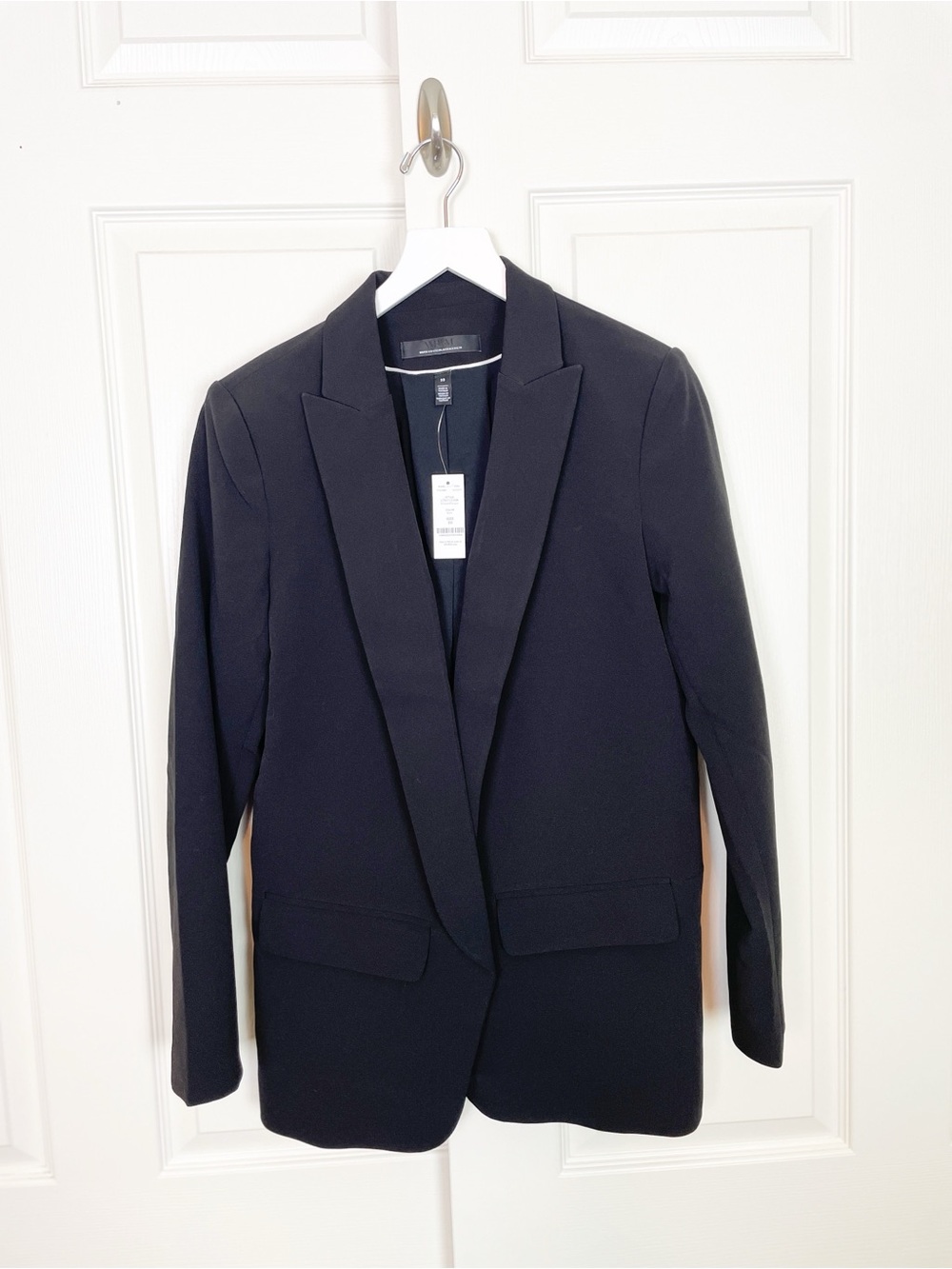 WHBM Black Relaxed Blazigan Open Front Blazer Jacket NWT Sz 10